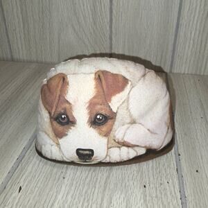 Vtg 2004 Jack Russell Pupper-Weight Dog Puppy Cloth Paper Weight Office Desk